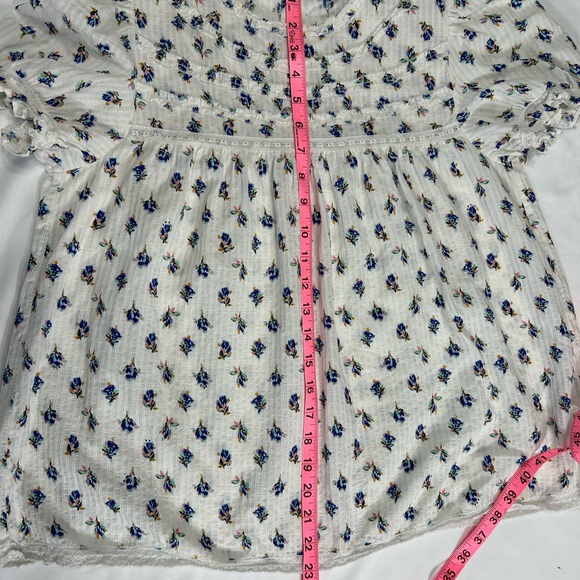 Zadig and Voltaire Floral Lace Peasant Prairie Top Sz XS - Picture 16 of 16